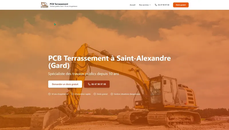 Site PCB Terrassement — Artisan, créé par Quicklify