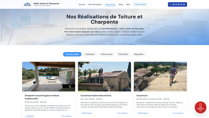 Site Rollin Toiture Charpente — créé par Quicklify