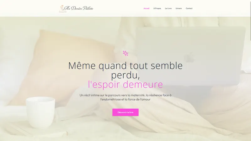 Site Ma dernière paillette — créé et livré par Quicklify